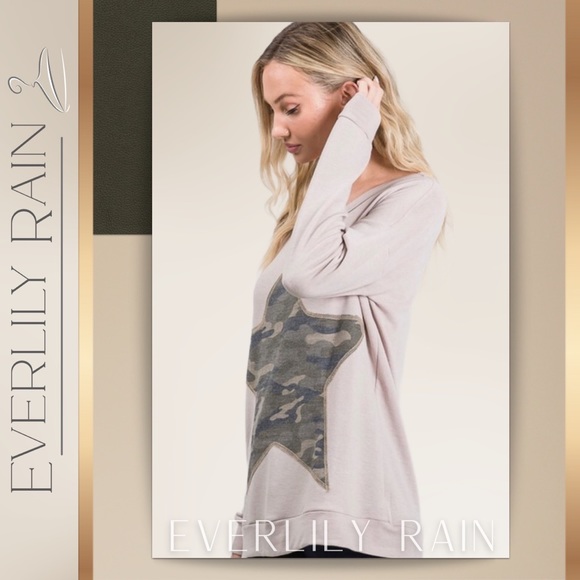 Soft Camo Star Patch Sweatshirt - Picture 9 of 14